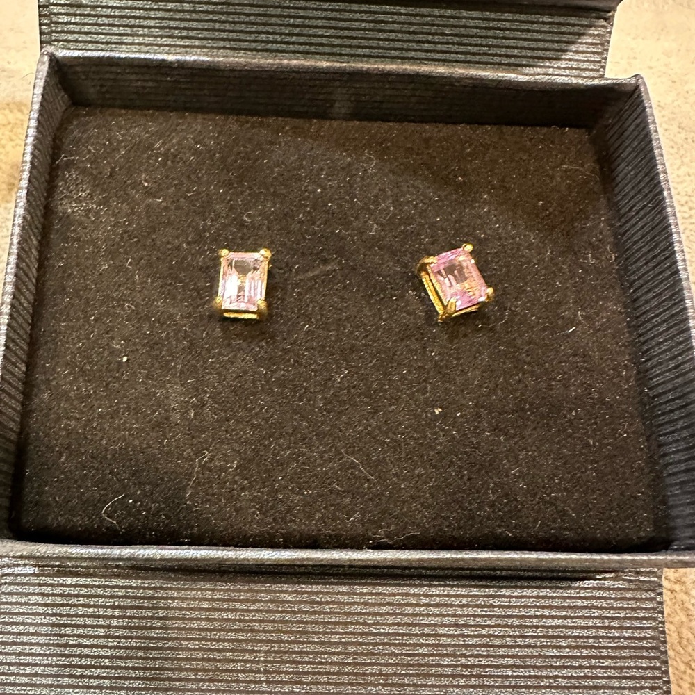 Purple and Gold Earrings in a Gift Box